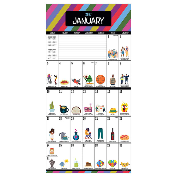 2027 Every Day's A Holiday Wall Calendar