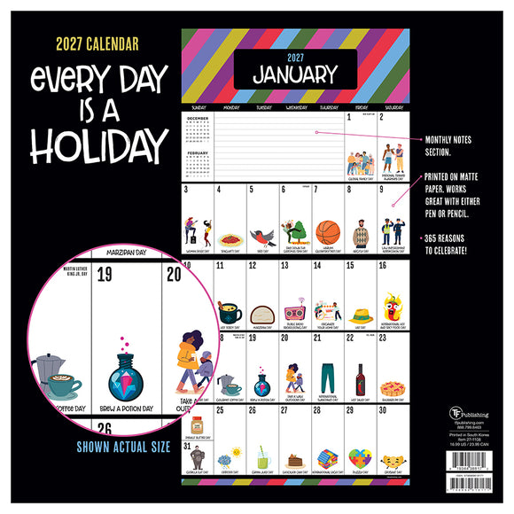 2027 Every Day's A Holiday Wall Calendar