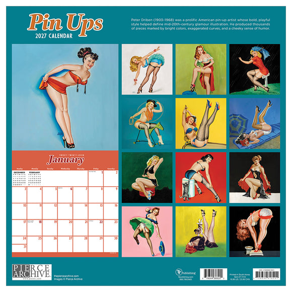 2027 Pin Ups Wall Calendar