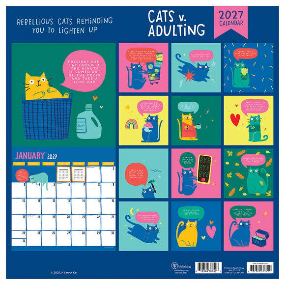 2027 Cat vs Adulting Wall Calendar