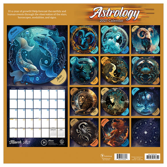 2027 Astrology Wall Calendar
