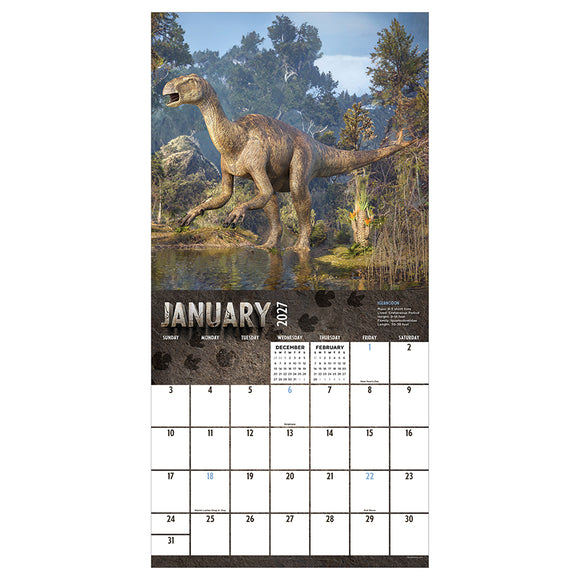 2027 Dinosaurs Wall Calendar