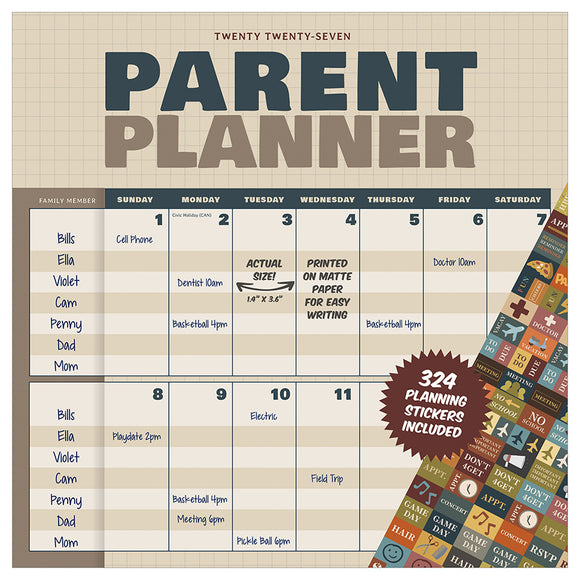 2027 Parent Planner Wall Calendar