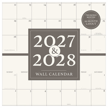 2027 2 Year Grid Wall Calendar