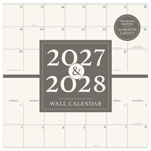 2027 2 Year Grid Wall Calendar
