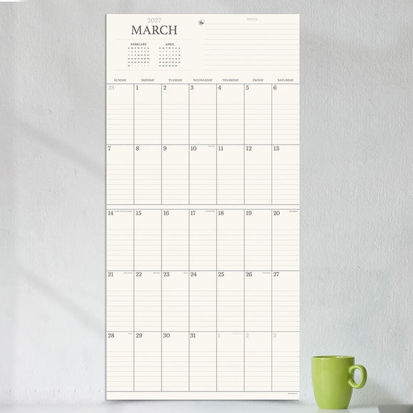 2027 Simple Aesthetic Grid Wall Calendar