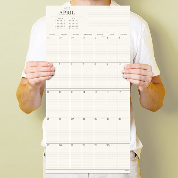 2027 Simple Aesthetic Grid Wall Calendar