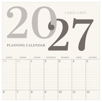 2027 Simple Aesthetic Grid Wall Calendar