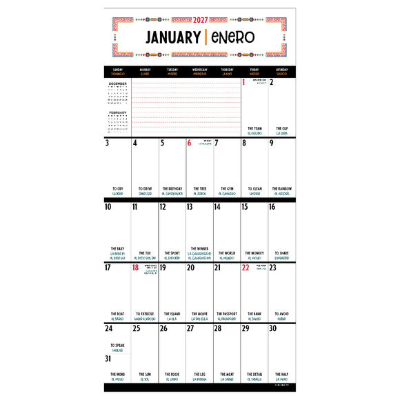2027 Spanish Words for Everyone Wall Calendar