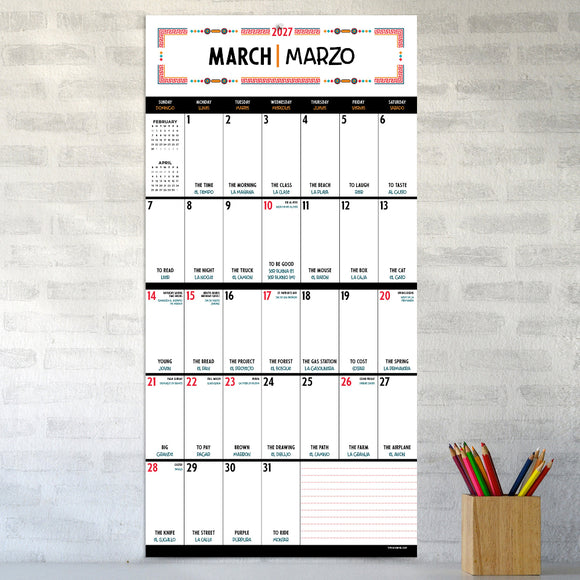 2027 Spanish Words for Everyone Wall Calendar