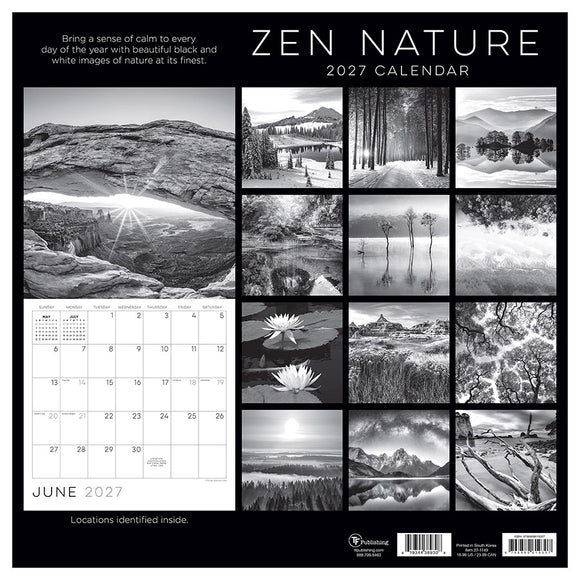 2027 Zen Nature Wall Calendar