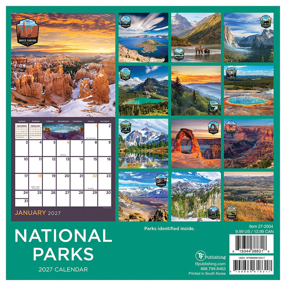 2027 National Parks Mini Calendar