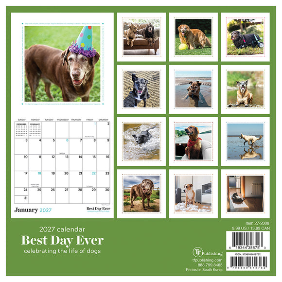 2027 Best Day Ever: Dogs Mini Calendar