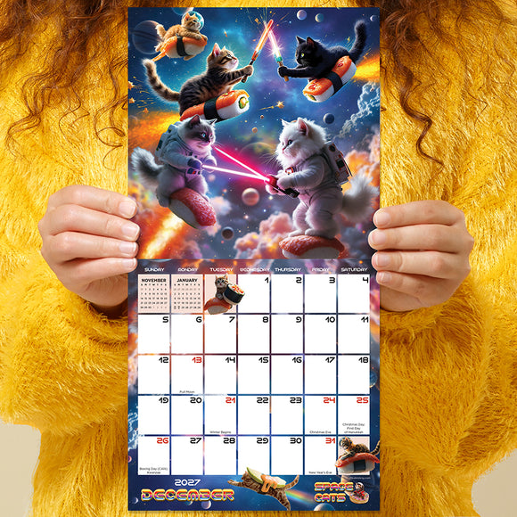 2027 Space Cats Mini Calendar