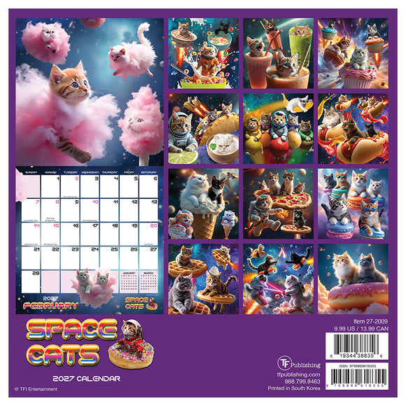 2027 Space Cats Mini Calendar