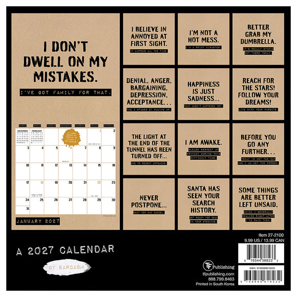2027 Anti-Affirmations & Sarcasm Mini Calendar