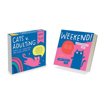 2027 Cats vs Adulting  Daily Desktop Calendar
