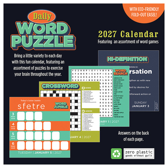 2027 Daily Word Puzzle Daily Desktop Calendar