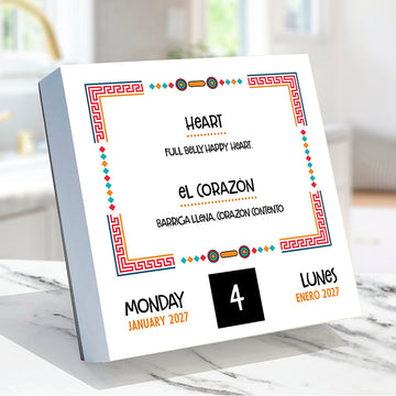 2027 Spanish Words Daily Desktop Calendar - 0