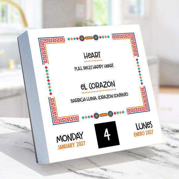 2027 Spanish Words Daily Desktop Calendar