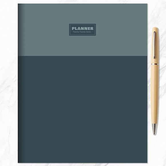 2027 Blue Blocks Medium Monthly Planner
