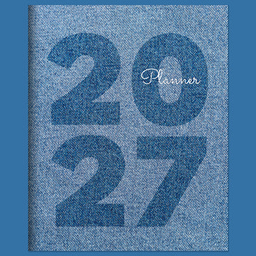 2027 Denim Medium Monthly Planner - 0