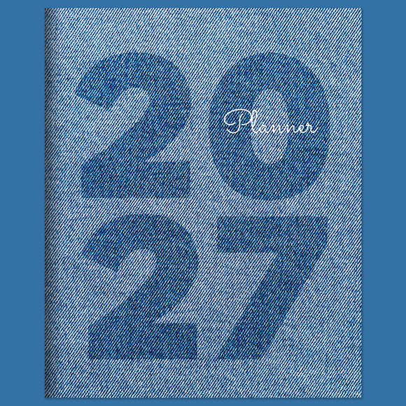 2027 Denim Medium Monthly Planner