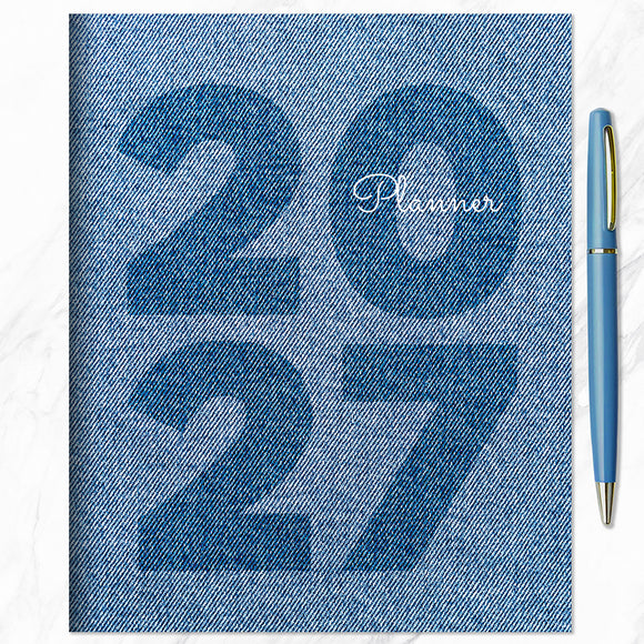 2027 Denim Medium Monthly Planner