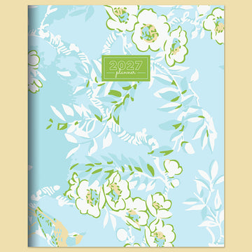 2027 Baby Blue Blooms Medium Monthly Planner - 0