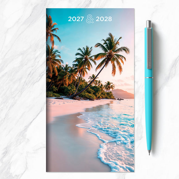 2027-2028 Beaches Small Monthly Pocket Planner