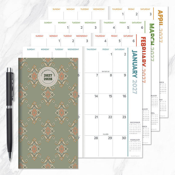 2027-2028 Artisan Legacy Small Monthly Pocket Planner