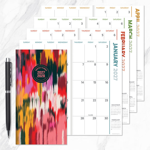 2027-2028 Paint Streak Small Monthly Pocket Planner
