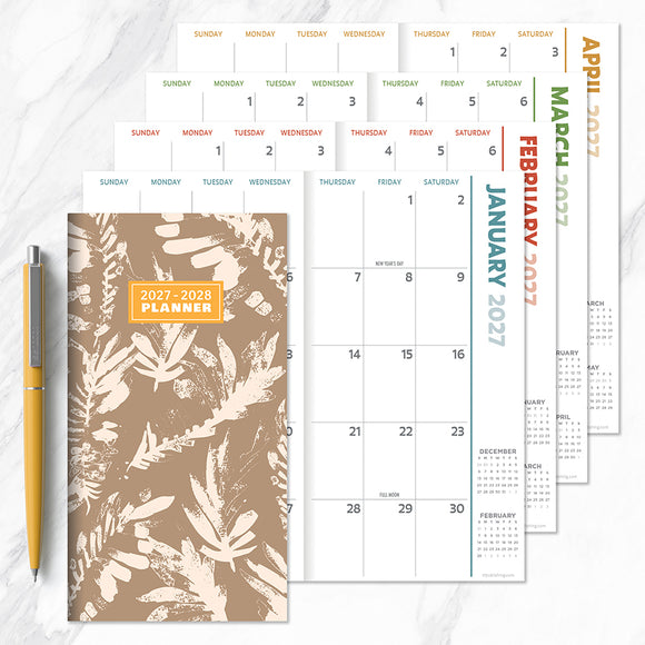 2027-2028 Wheat & Grass Small Monthly Pocket Planner