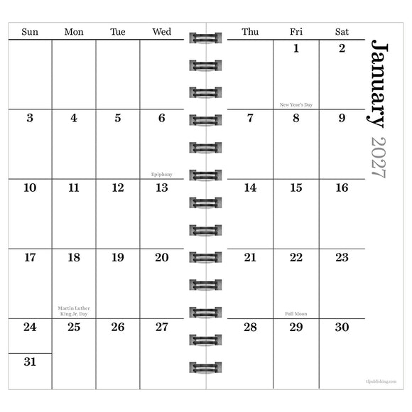 2027 Blue Streak Small Weekly Monthly Planner