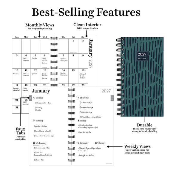 2027 Blue Streak Small Weekly Monthly Planner