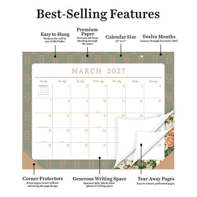 2027 Artisan Legacy Large Desk Pad Monthly Blotter Calendar - 0