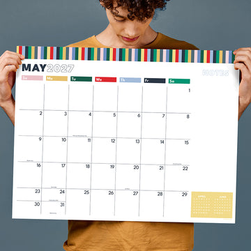 2027 Long Weekend Large Desk Pad Monthly Blotter Calendar