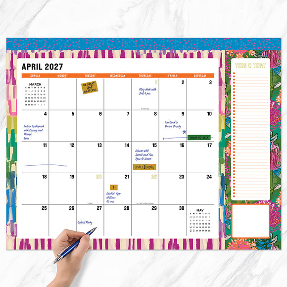 2027 Maximal Mirage Large Desk Pad Monthly Blotter Calendar