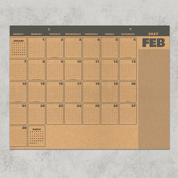 2027 Trail + Timber Large Desk Pad Monthly Blotter Calendar - 0