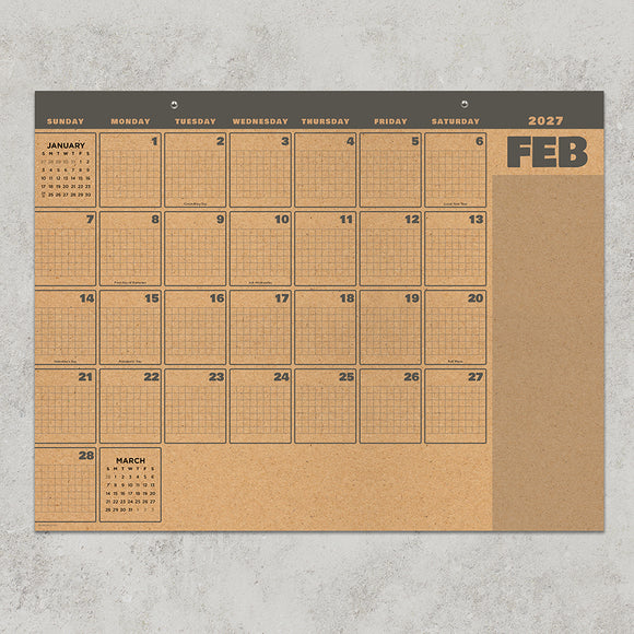 2027 Trail + Timber Large Desk Pad Monthly Blotter Calendar