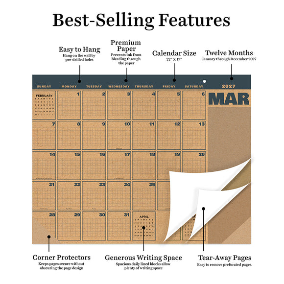 2027 Trail + Timber Large Desk Pad Monthly Blotter Calendar