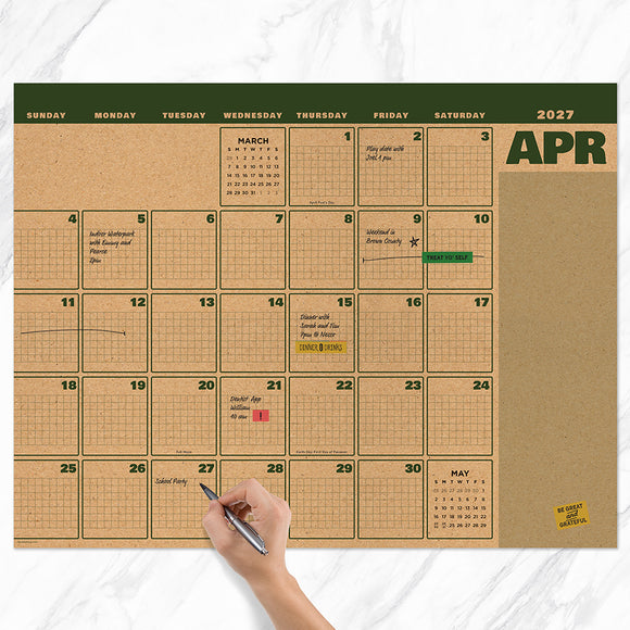 2027 Trail + Timber Large Desk Pad Monthly Blotter Calendar