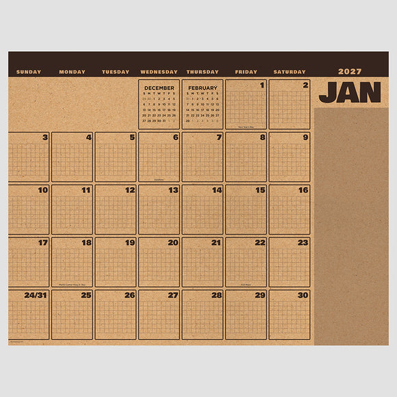 2027 Trail + Timber Large Desk Pad Monthly Blotter Calendar