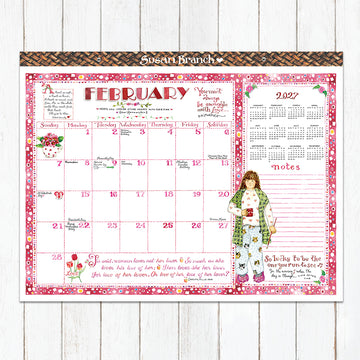 2027 Susan Branch Large Desk Pad Monthly Blotter Calendar - 0