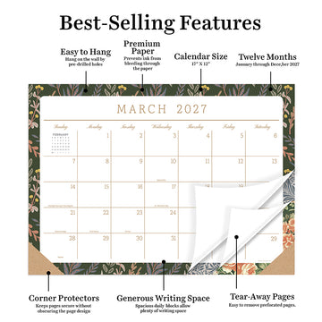2027 Artisan Legacy Medium Desk Pad Monthly Blotter Calendar - 0