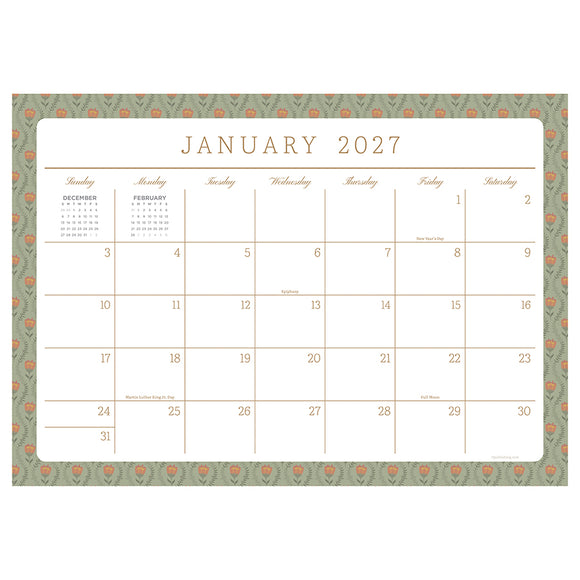 2027 Artisan Legacy Medium Desk Pad Monthly Blotter Calendar
