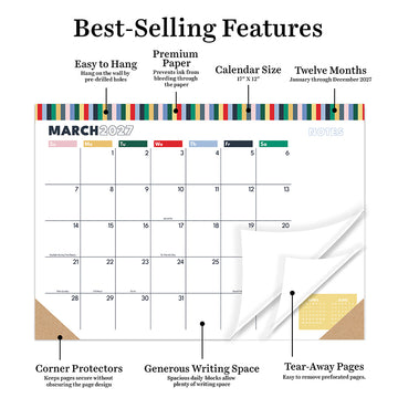 2027 Long Weekend Medium Desk Pad Monthly Blotter Calendar - 0