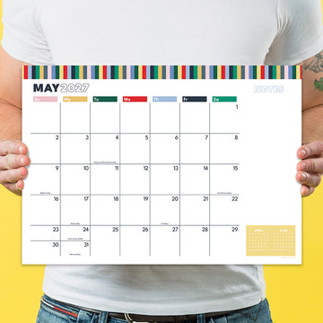 2027 Long Weekend Medium Desk Pad Monthly Blotter Calendar