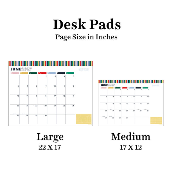 2027 Long Weekend Medium Desk Pad Monthly Blotter Calendar