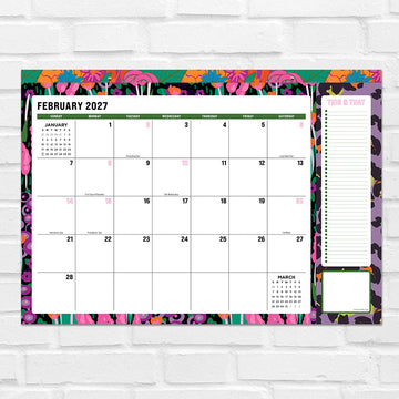 2027 Maximal Mirage Medium Desk Pad Monthly Blotter Calendar - 0